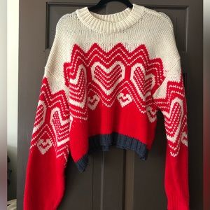 Free people heart sweater. Like new